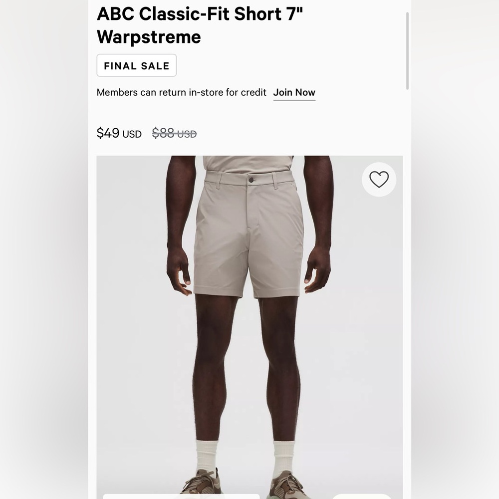Men’s lululemon Gray Short